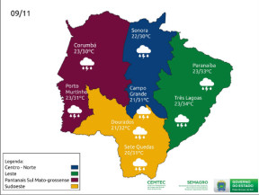 Terça-feira de sol intercalado com períodos de chuva em todo Estado