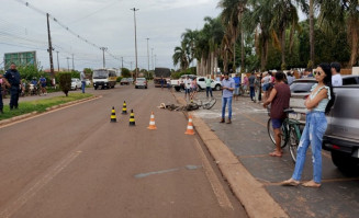 Ciclista morre atropelada por carreta em Itaporã