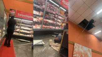 Homem cai do teto de supermercado ao fazer manutenção na Capital