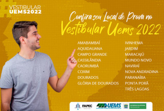 Vestibular UEMS 2022 será aplicado em 17 municípios do MS