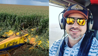 Vídeo: Avião agrícola cai e piloto morre