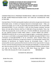 Edital de chamada pública da EE Presidente Tancredo Neves