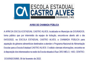 Chamada Pública EE Castro Alves