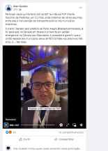 Após viagem a Dubai, prefeito desativa comentários nas redes sociais