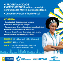 Cursos gratuitos de capacitação começam esta semana em Dourados