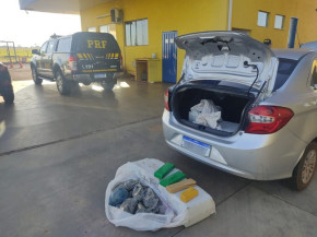 PRF apreende 101 Kg de maconha, 3 Kg de skunk e recupera veículo
