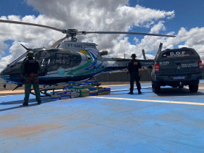Com uso de helicóptero DOF e CGPA apreendem droga e notas de dinheiro falso em Dourados