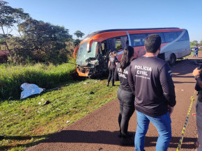 Motorista de ônibus que saiu de Dourados e ocupantes de caminhonete morrem em acidente na BR-163