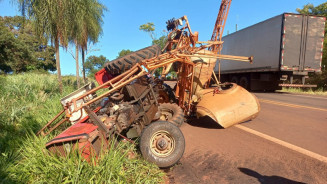 Motorista de trator morre em colisão contra caminhão na MS-376