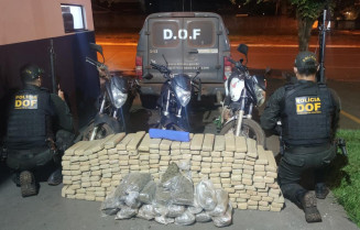 Motocicletas carregadas com quase 300 quilos de drogas foram apreendidas pelo DOF