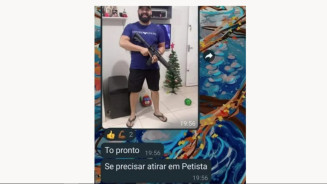 Agente patrimonial é demitido após  postar foto com fuzil: "Tô pronto se precisar atirar em petista"