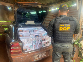 DOF apreende 1500 pacotes de cigarros contrabandeados em casa abandonada