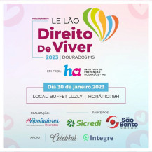 No dia 30 de janeiro acontece o Leilão Direito de Viver 2023 