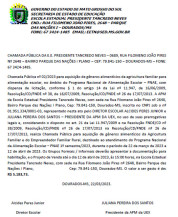 EDITAL DE CHAMADA PÚBLICA DA E.E. PRESIDENTE TANCREDO NEVES