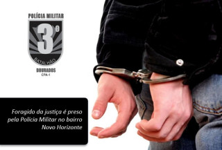 Foragido da justiça é preso pela Polícia Militar no bairro Novo Horizonte