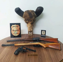 Polícia Civil apreende armas ilegais e prende o autor em flagrante