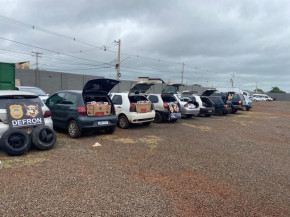 Polícia apreende comboio de veículos com R$ 250 mil em mercadorias do Paraguai