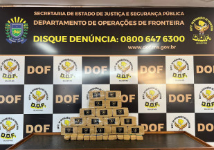 DOF apreende mais de 20 kg de cloridrato de cocaína que seguiam para SP