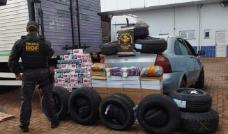 DOF apreende carro carregado com mais de R$ 200 mil em materiais de contrabando e descaminho