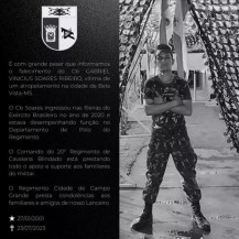 Militar do Exército de 22 anos é atropelado e morre