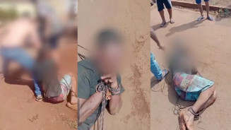 Homem invade casa e é amarrado e espancado por moradores na Capital