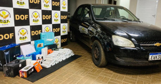 DOF apreende carro com mais de R$ 230 mil em eletrônicos em Ivinhema