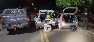 Dois veículos carregados com pneus ilegais são apreendidos pelo DOF em Eldorado
