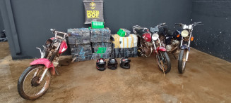 Quase meia tonelada de maconha  é apreendida em motos