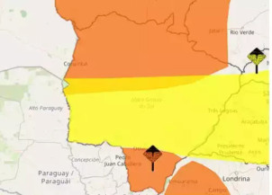 MS tem alerta para tempestades entre hoje e amanhã na região sul
