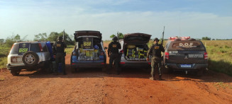 DOF apreende mais de 2,2 toneladas de drogas, recupera dois veículos roubados e recaptura foragido