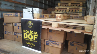Carga de papel ilegal é apreendida pelo DOF na MS-379