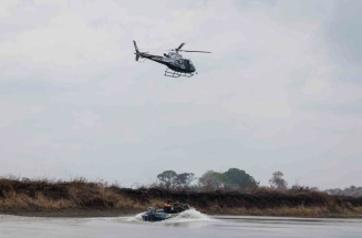 Equipes usam helicóptero para resgatar animais feridos no Pantanal