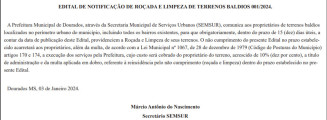 Para evitar multa, donos de terrenos baldios tem menos de duas semanas para fazer a limpeza