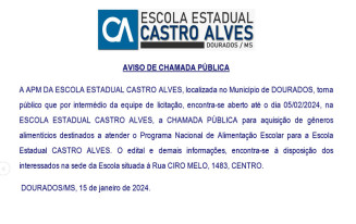 Chamada pública da EE Castro Alves