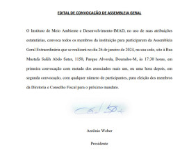 Edital de convocação - Assembleia Geral