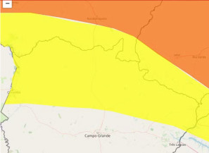 MS tem 25 cidades em alerta para chuvas intensas e ventos de até 60 km/h