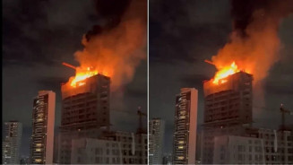 Incêndio de grandes proporções atinge prédio em construção no Recife