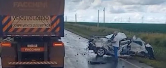 Motorista morre após bater de frente com caminhão na MS-156