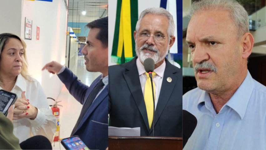 Deputada estadual Lia Nogueira, vereador Diogo Castilho e deputado federal Geraldo Resende pedem investigação em discurso do vereador Sérgio Nogueira (ao centro)