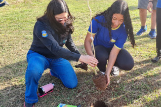 Projeto Dourados + Verde começa com mudas de árvores plantadas no Parque do Lago