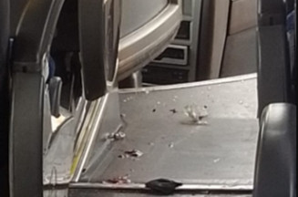 Criança é atingida por peça de carreta durante viagem de ônibus