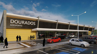 Maquete do novo terminal do aeroporto de Dourados