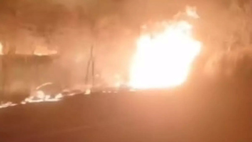 Incêndio foi registrado neste domingo. (Reprodução, Sidnei Bronka)