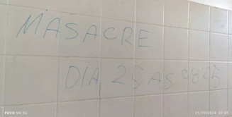 Jovens de 18 e 14 anos vão responder por pichar escola com anúncio de massacre