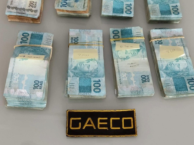 Gaeco apreendeu R$ 79 mil em dinheiro - Foto: MPMS
