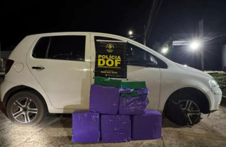 Adolescente que conduzia carro é apreendido com 100 quilos de maconha na MS-156