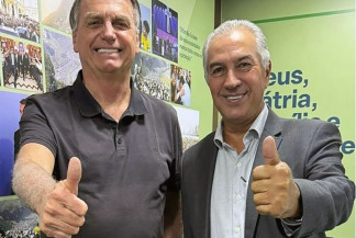 O ex-presidente da República Jair Bolsonaro (PL) e o ex-governador Reinaldo Azambuja (PSDB) - Foto: Reprodução