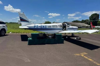 Avião com 400 kg de cocaína é interceptado em SP após sair de MS
