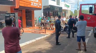 Crime ocorreu em um estabelecimento comercial no centro da cidade de Caarapó - Foto: Caarapó News/Reprodução