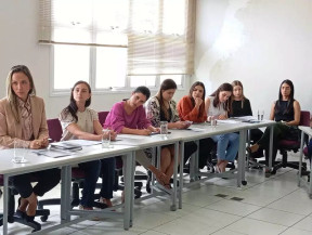 Delegadas que pediram afastamento: Elaine, Fernanda, Analu, Mariane, Rafaela, Karen e outras delegadas da Deam (Foto: Gabriela Couto/Campo Grande News)
